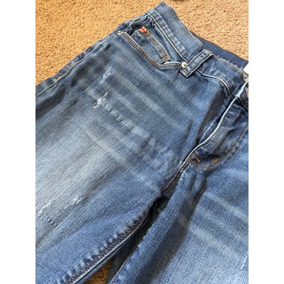 Hudson Krista Ankle Skinny Fit Raw Hem Medium Wash Medium Rise Light Distressed - Picture 4 of 8